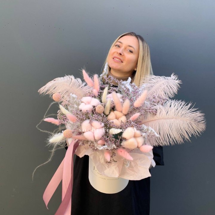 Авторский бокс с сухоцветами в Комсомольске-на-Амуре