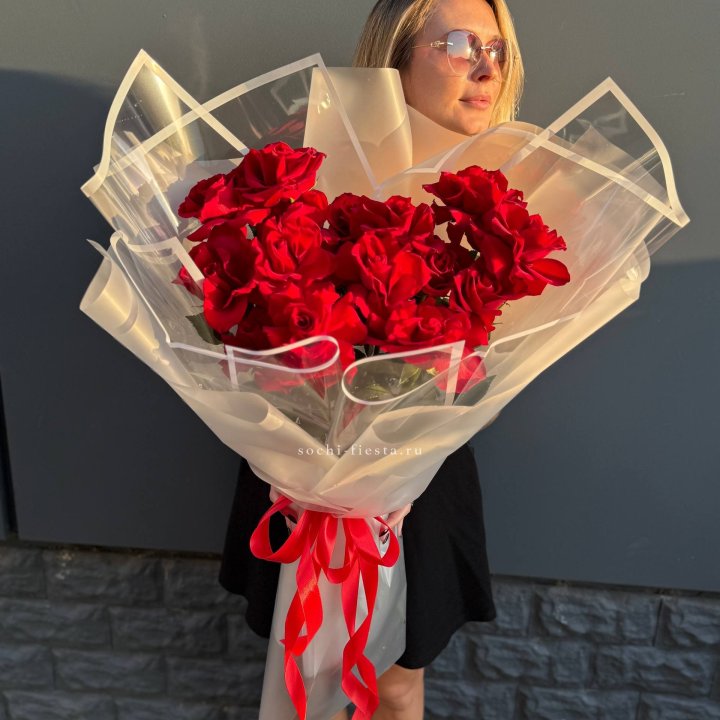  Букет  высоких роз 15 шт в Комсомольске-на-Амуре