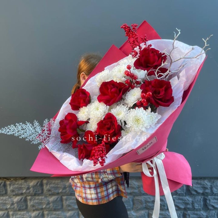 Букет "Яркая зима" в Комсомольске-на-Амуре