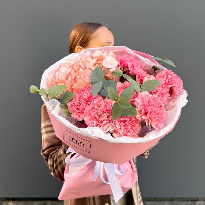 Дуо диантусы и гортензия в Комсомольске-на-Амуре