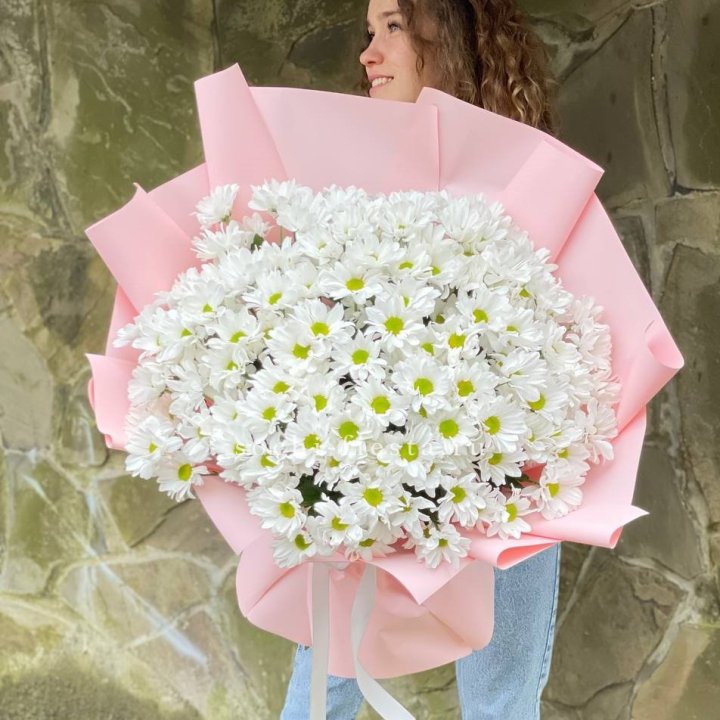  Букет хризантем "Крем" в Комсомольске-на-Амуре