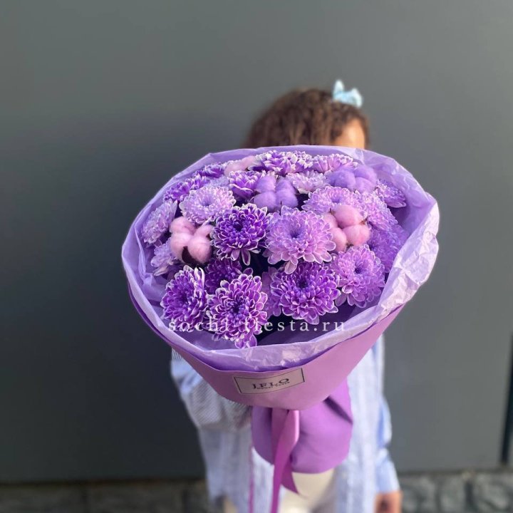 Хризантемы с хлопком в Комсомольске-на-Амуре