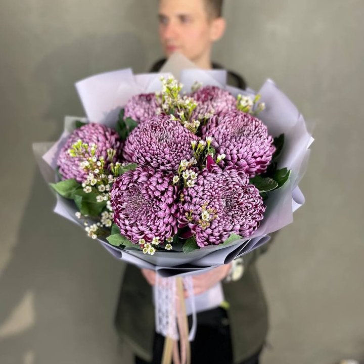 Букет хризантем "Палермо" в Комсомольске-на-Амуре