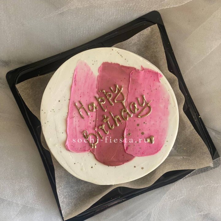 Бенто-торт "С днём рождения" пастель с доставкой в Комсомольске-на-Амуре