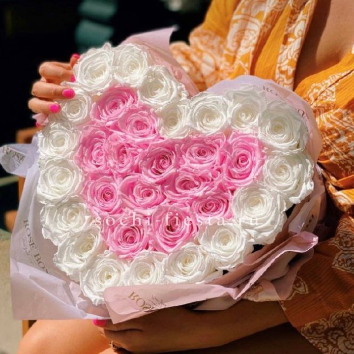 Бокс сердце с розами №2 в Комсомольске-на-Амуре