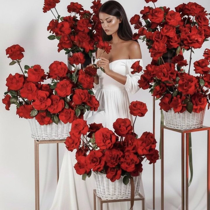 Сет из красных французских роз в Комсомольске-на-Амуре