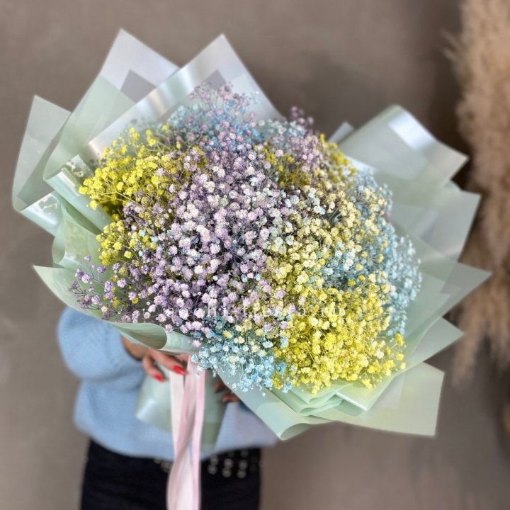 Букет радужных гипсофил в Комсомольске-на-Амуре