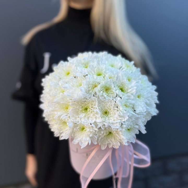 Коробка с хризантемами №1 в Комсомольске-на-Амуре