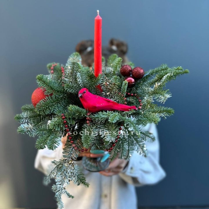 Новогодняя композиция в бокале в Комсомольске-на-Амуре