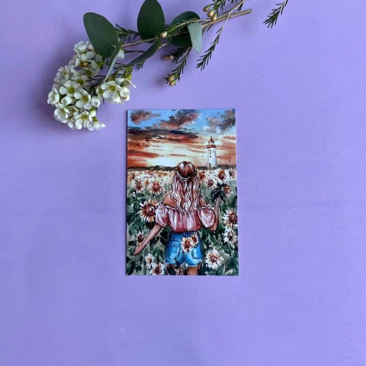 Открытка к букету "Подсолнух" в Комсомольске-на-Амуре