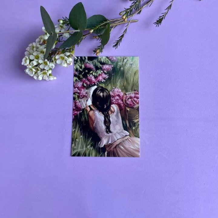 Открытка к букету "Среди пионов" в Комсомольске-на-Амуре