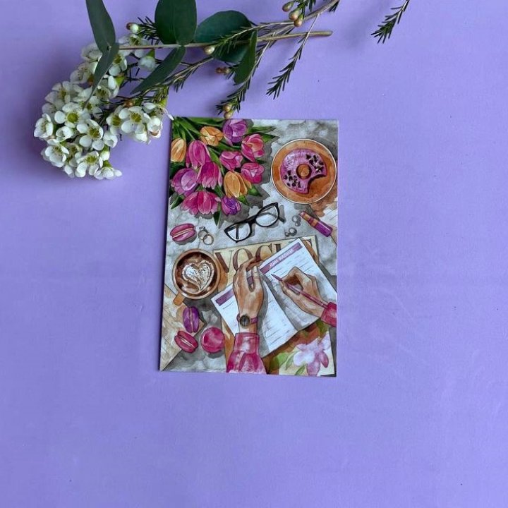 Открытка к букету "Леди на работе" в Комсомольске-на-Амуре