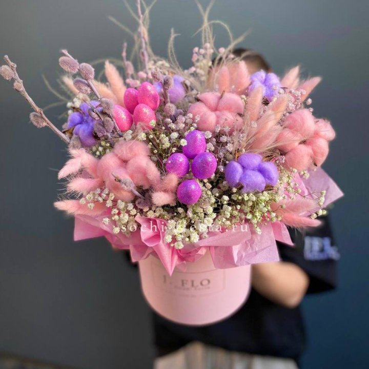 Сухоцветы в коробке  в Комсомольске-на-Амуре