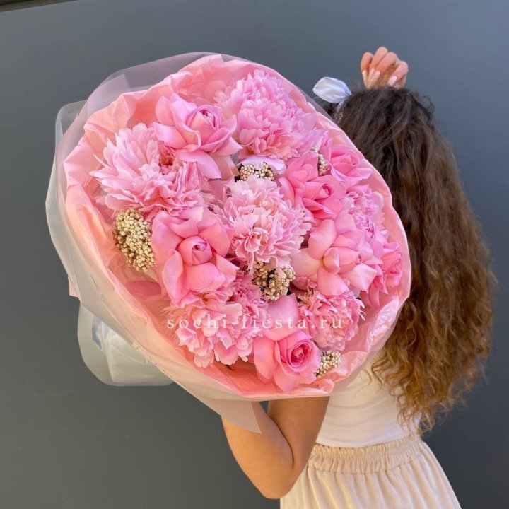  Букет с пионами "Пинки" в Комсомольске-на-Амуре