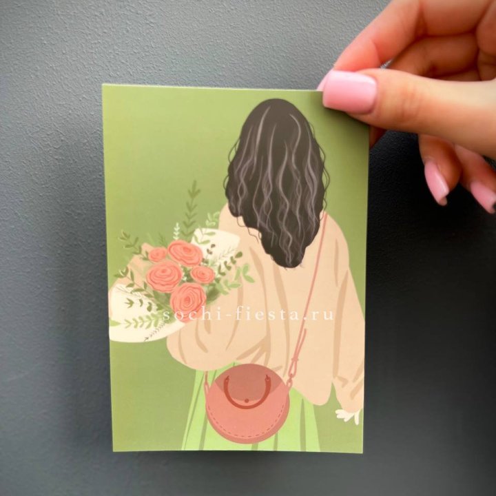 Открытка к букету "Потрясающая девушка" в Комсомольске-на-Амуре