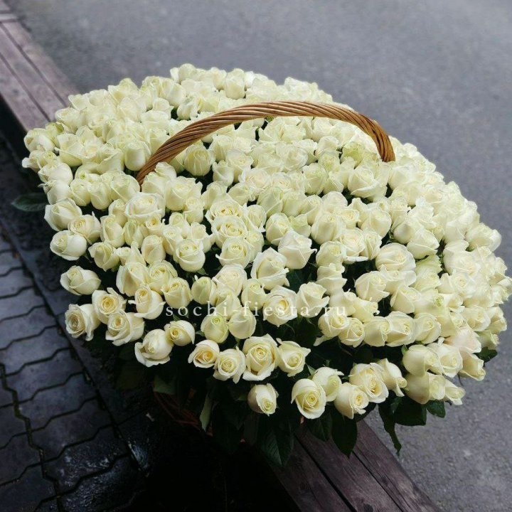 303 розы в корзине в Комсомольске-на-Амуре