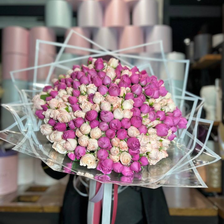 101 кустовая пионовидная роза в Комсомольске-на-Амуре