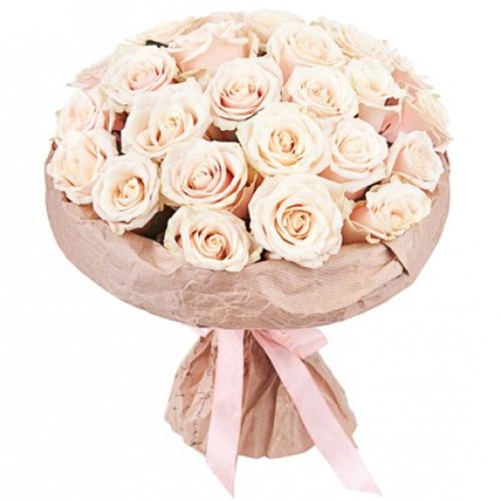 25 кремовых роз "Craft" в Комсомольске-на-Амуре