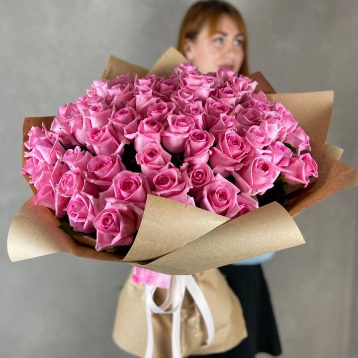 101 розовая роза в Комсомольске-на-Амуре