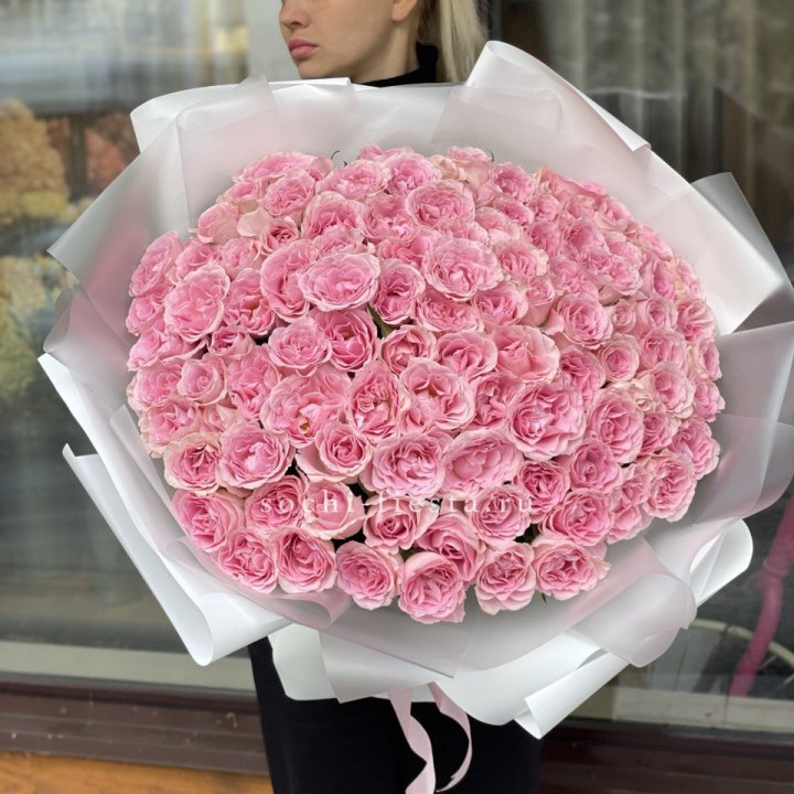 101 нежно-розовая роза в Комсомольске-на-Амуре