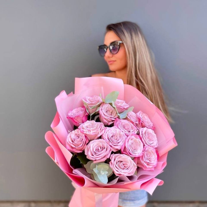 Букет розовых роз 2 в Комсомольске-на-Амуре