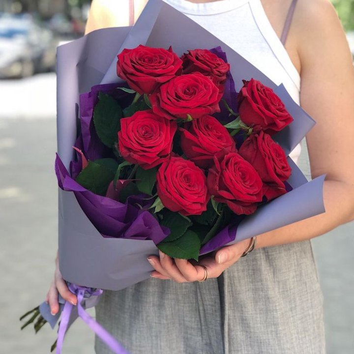 9  красных роз №1 в Комсомольске-на-Амуре