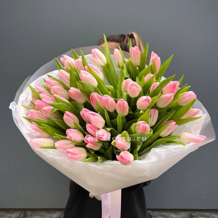 Букет тюльпанов нежно-розовых в Комсомольске-на-Амуре